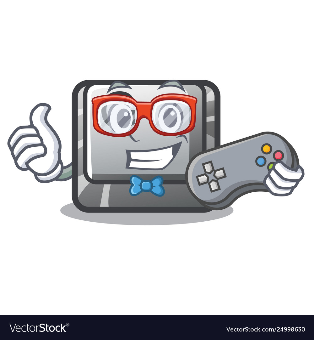 Gamer button g in character shape