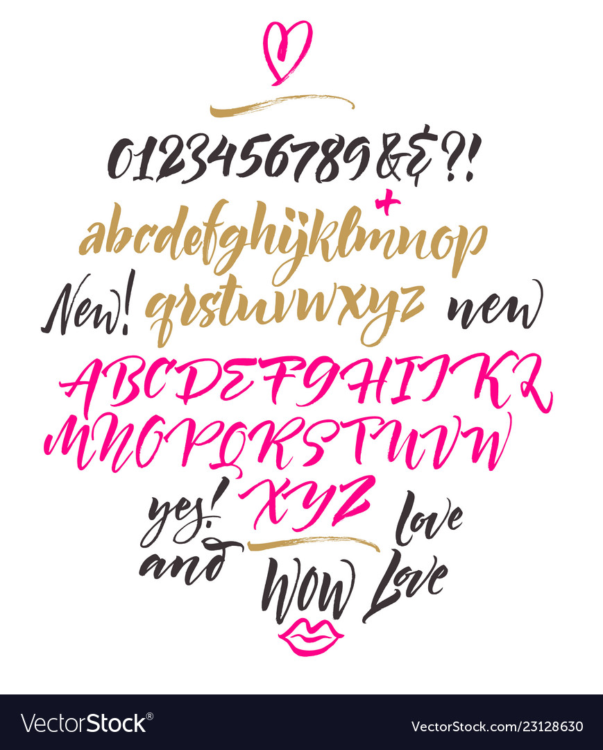 Handwritten script font brush