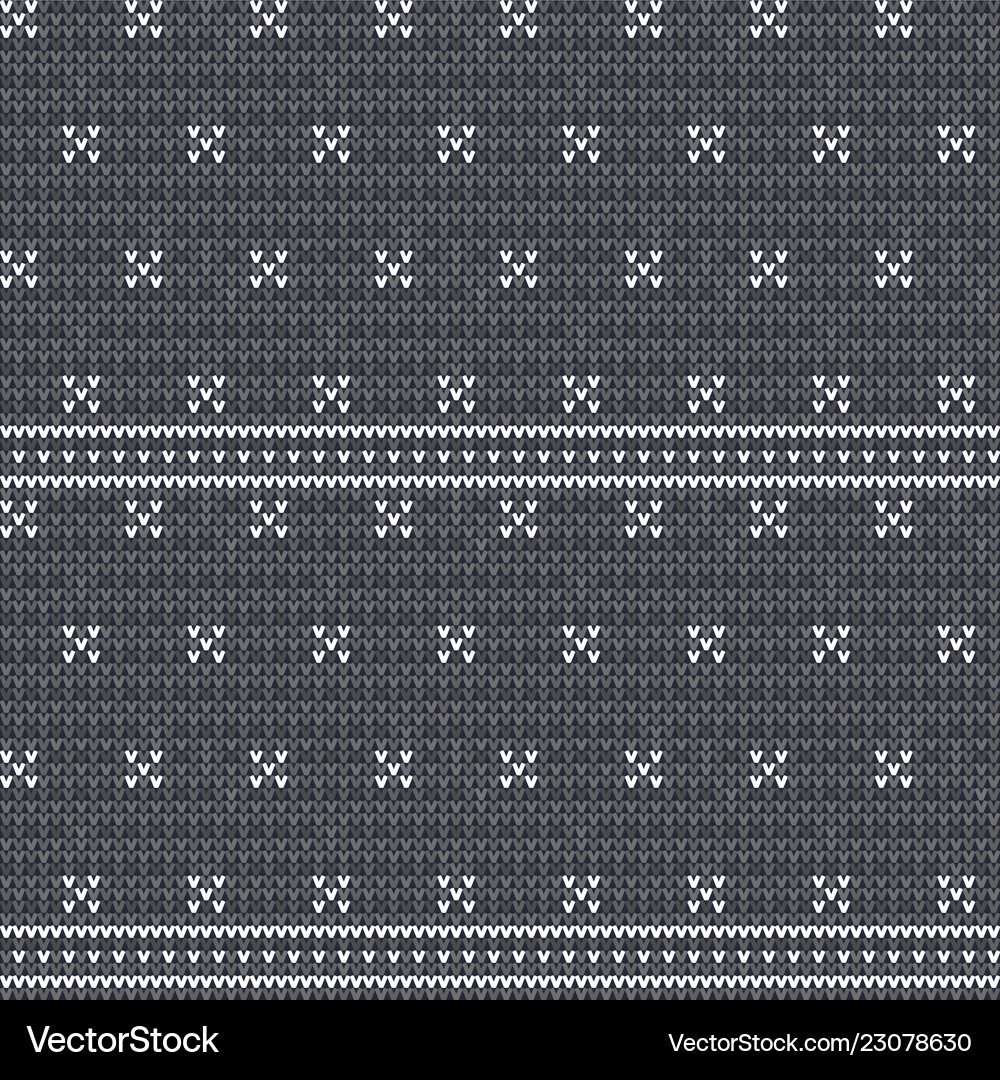 Knitted gray seamless pattern background Vector Image