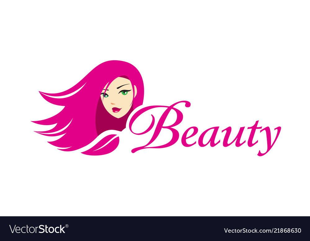 Lowely girl logo template Royalty Free Vector Image