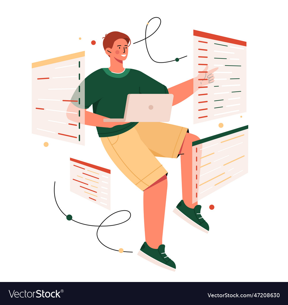 Professional programmer concept vector image Professional programmer concept