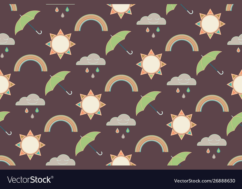 Repeat seamless pattern with clouds rain Vector Image Repeat seamless pattern with clouds rain