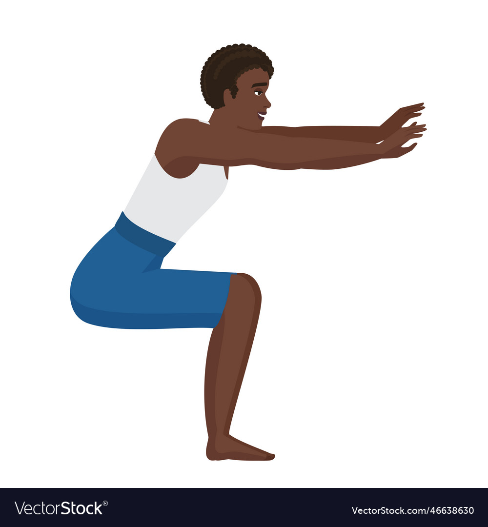 Sport male trainer sit down Royalty Free Vector Image