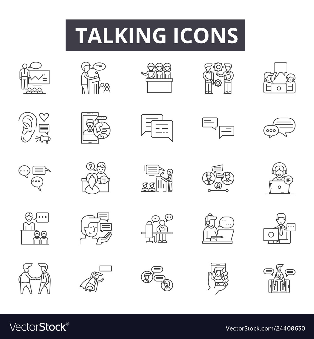 Talking Line Icons - Communication