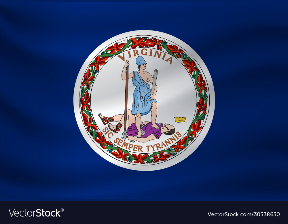 Waving flag virginia Royalty Free Vector Image