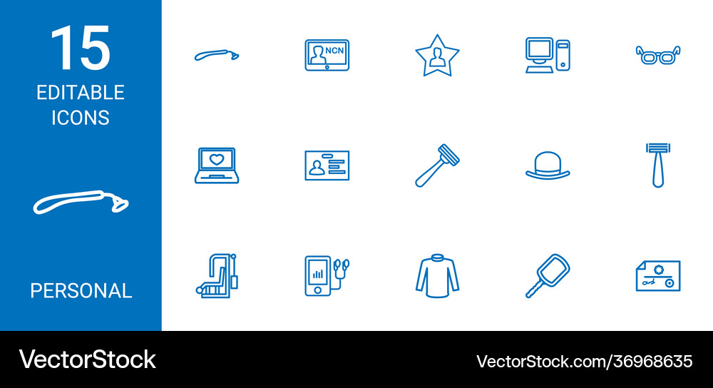 15 personal icons Royalty Free Vector Image - VectorStock