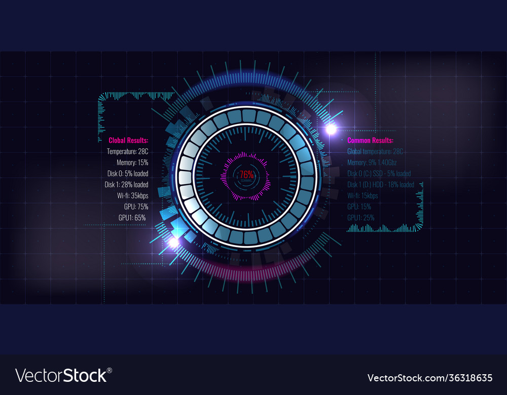 Abstract hud ui virtual sci fi interface