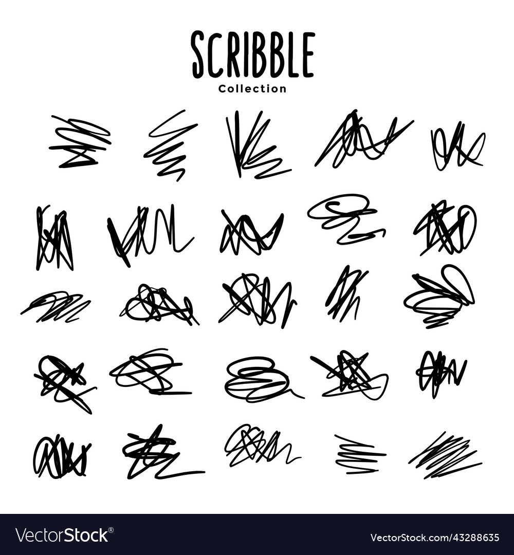 Abstract set of scribble doodles
