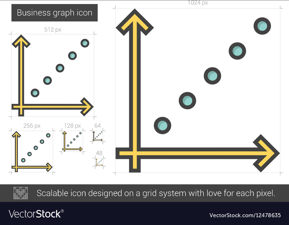 Business graph line icon