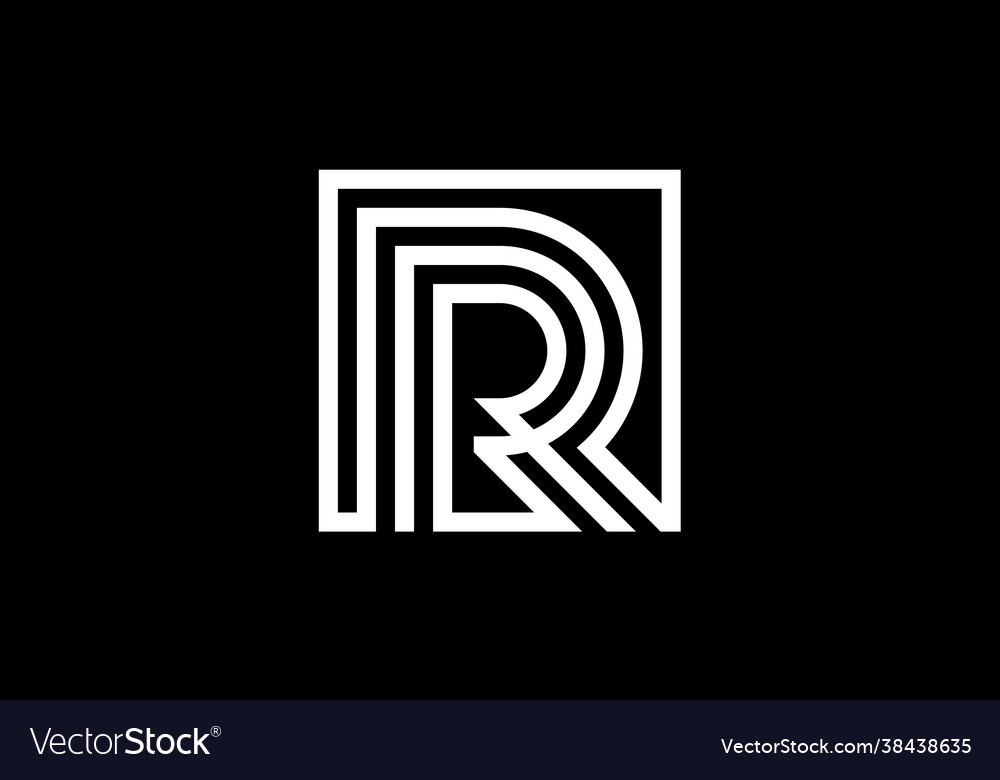 Capital lines letter r creative line letters Vector Image