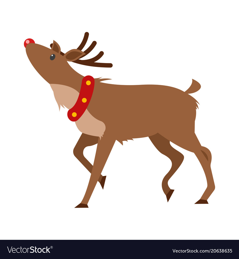 Christmas realistic deer isolated on white