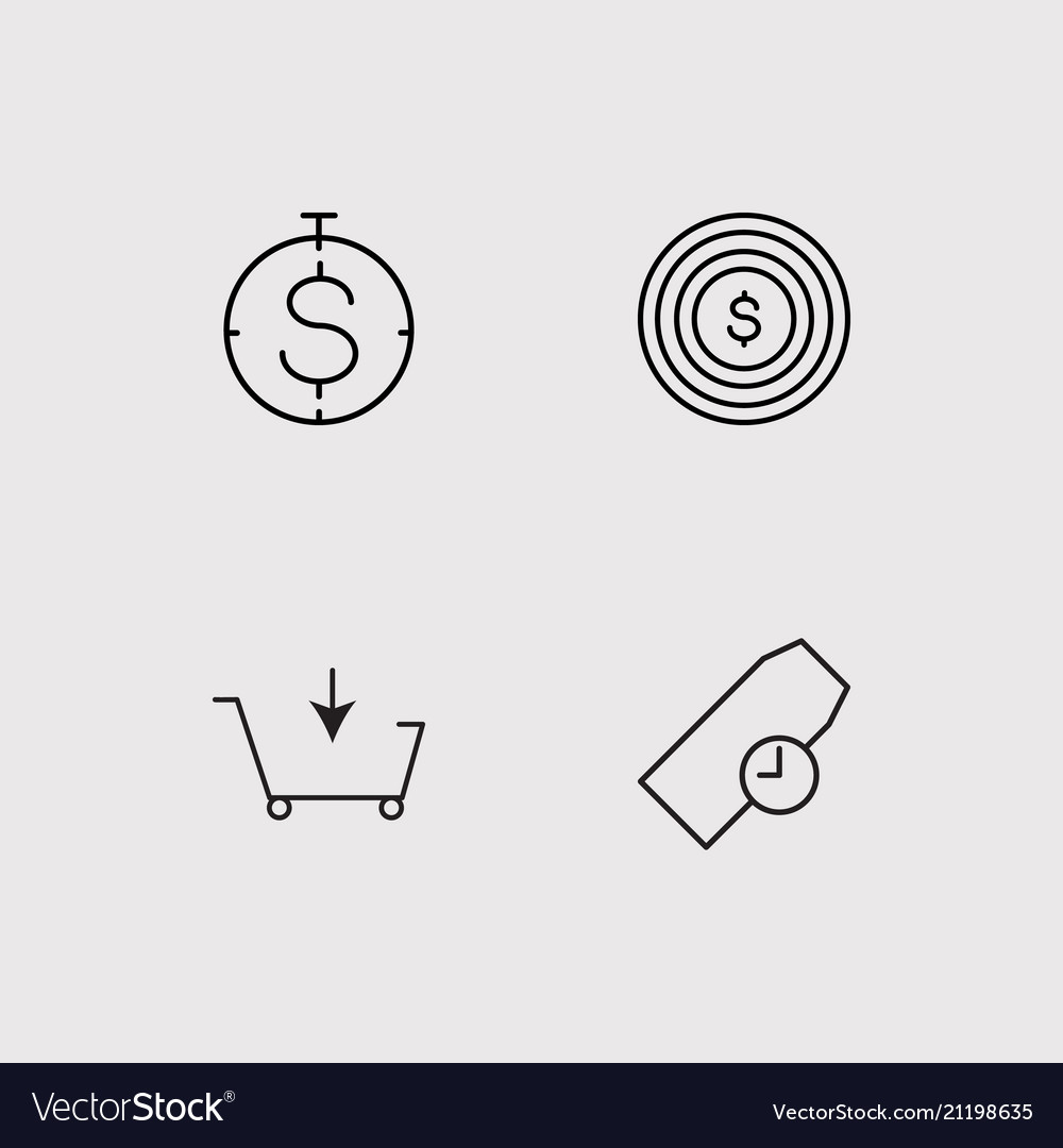 Commerce simple linear icons set outlined