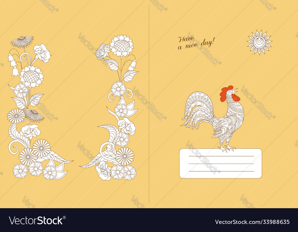 Design notebook with floral boho pattern vector image Design notebook with floral boho pattern