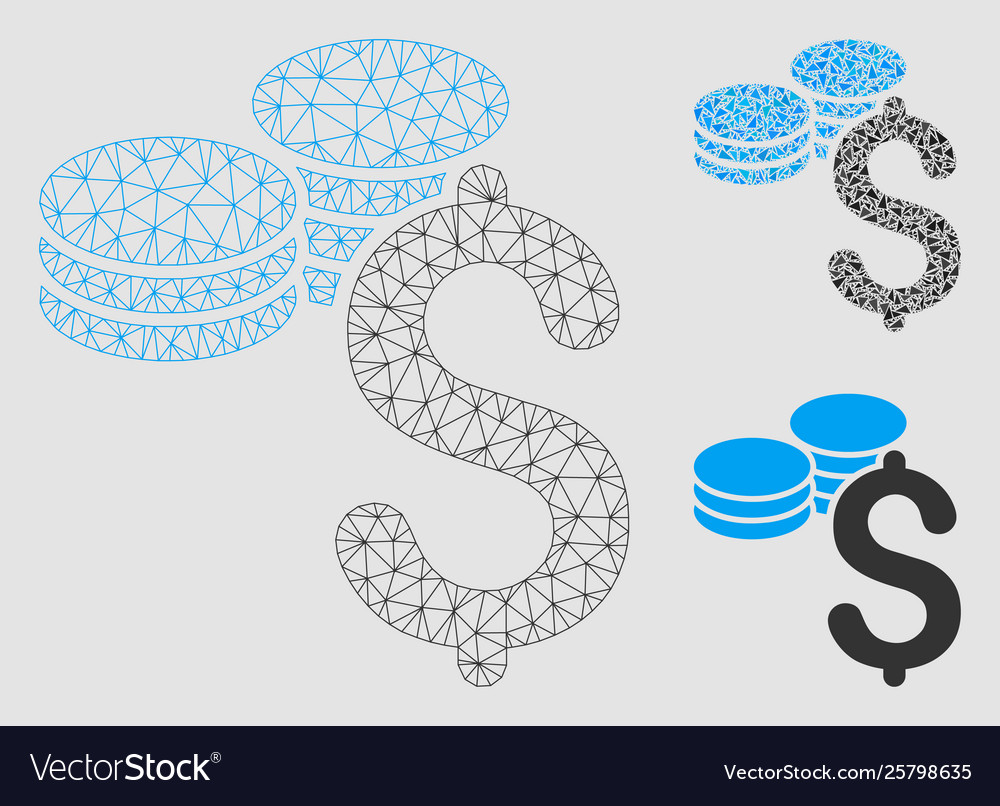 Dollar Münzen Mesh 2d Modell und Dreieck