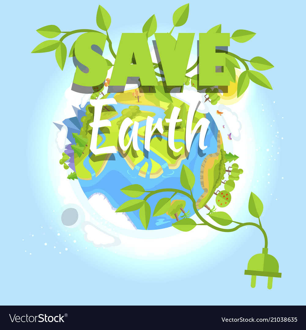 Eco Planet Erde speichern Logo