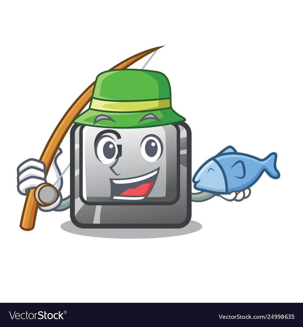 Fishing button g in character shape