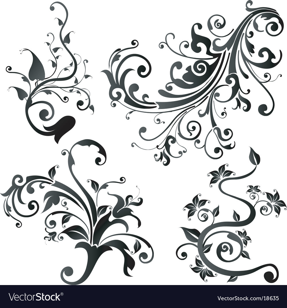 Download Floral design elements Royalty Free Vector Image