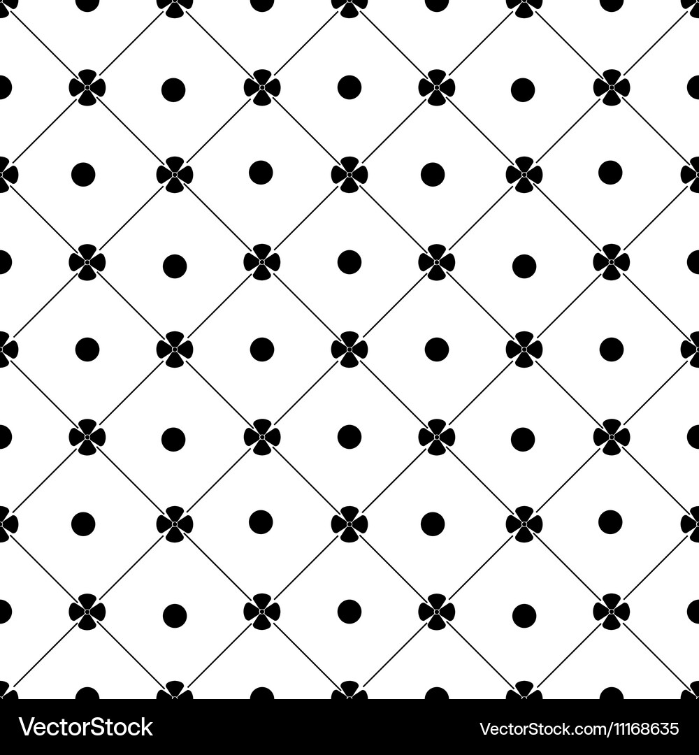 Flower and circle seamless pattern Royalty Free Vector Image