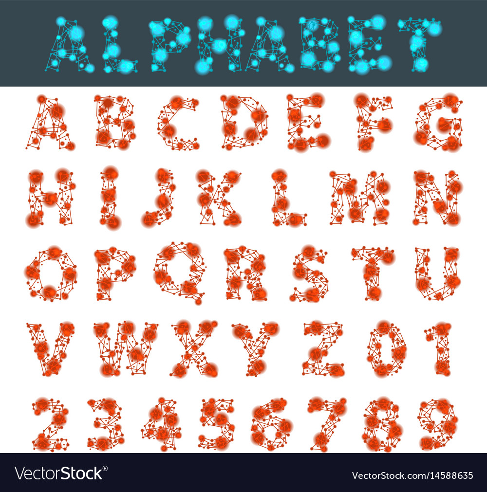 Font space alphabet typeface script with minimal