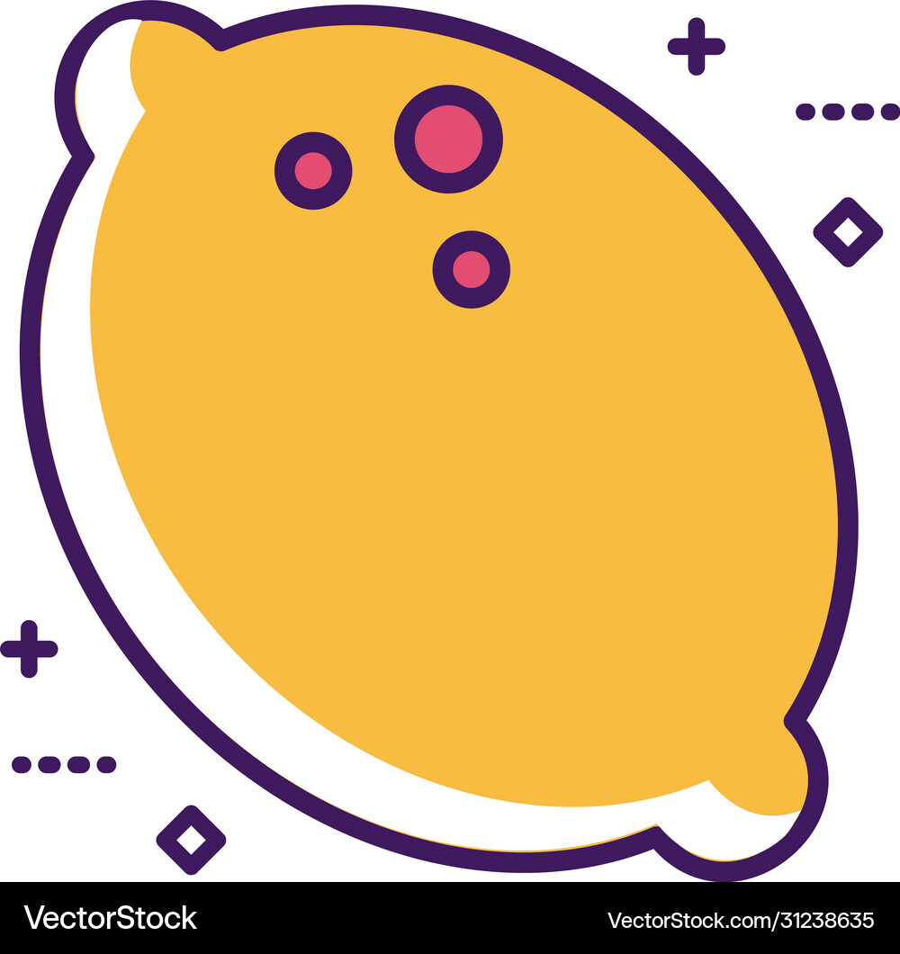 Fresh lemon line and fill style Royalty Free Vector Image