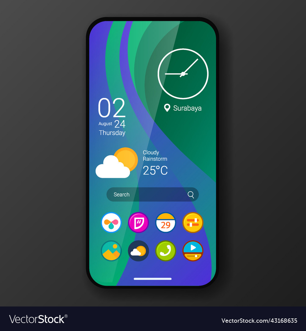 Green wave custom user interface home screen