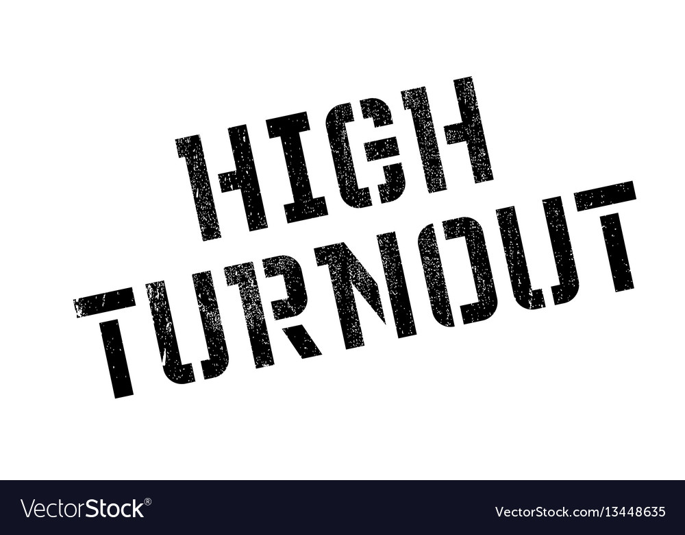 High turnout rubber stamp Royalty Free Vector Image