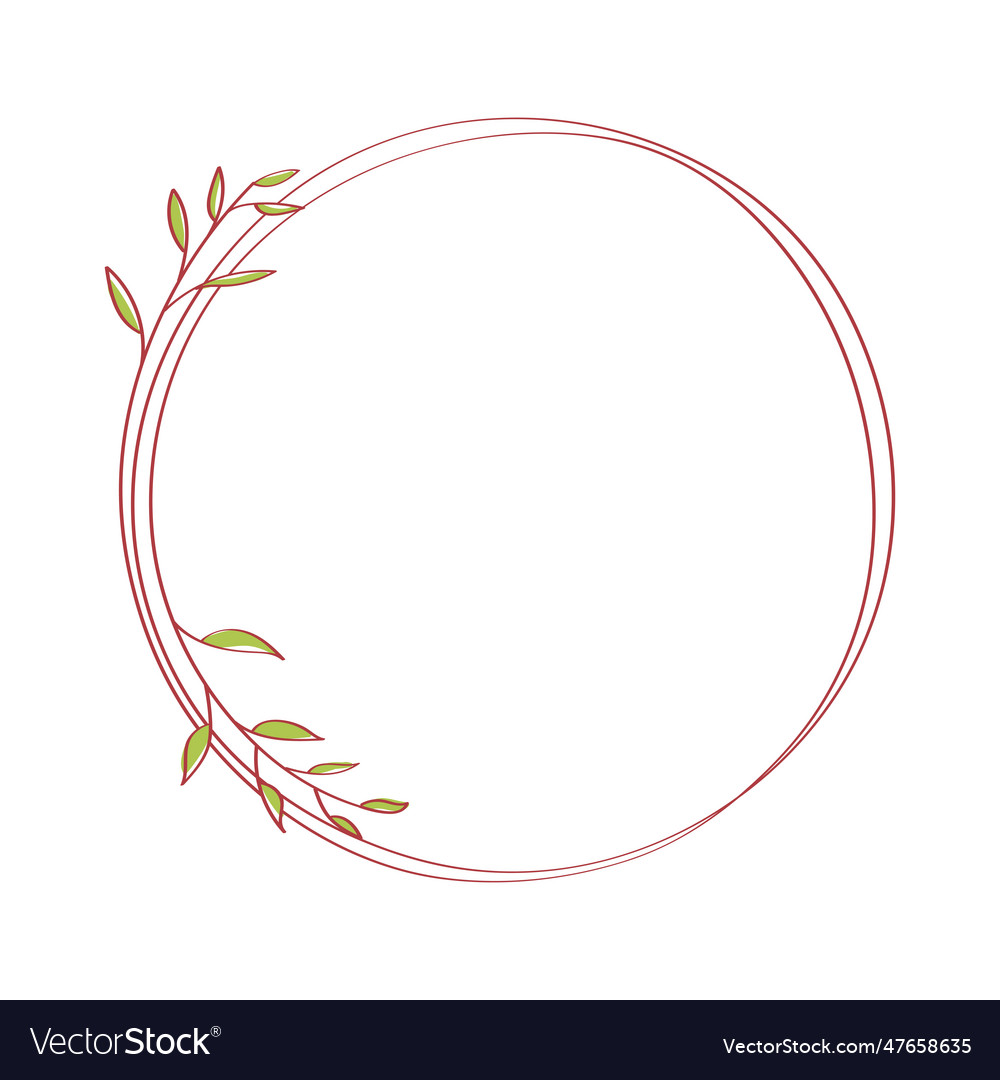 Isolated empty label with leaves