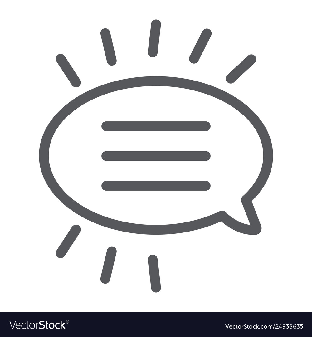 Message line icon chat and dialog bubble speech