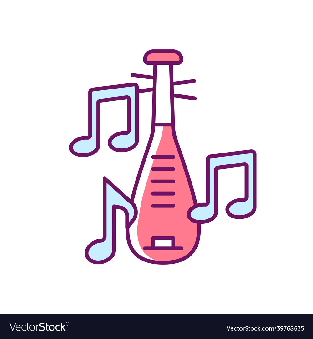Pipa Instrument rgb Farbsymbol vector image Pipa Instrument rgb Farbsymbol