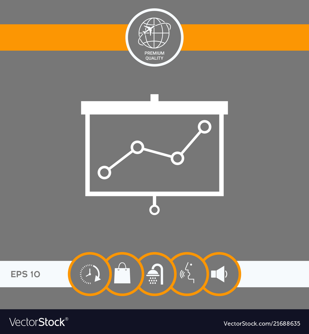 Projector screen with graph vector image Projector screen with graph