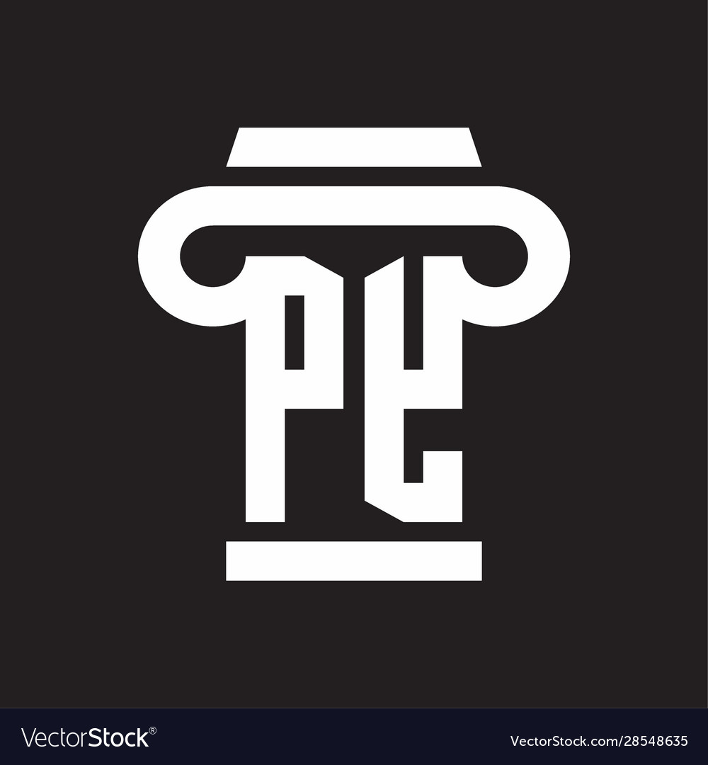 Py logo monogram with pillar style design template