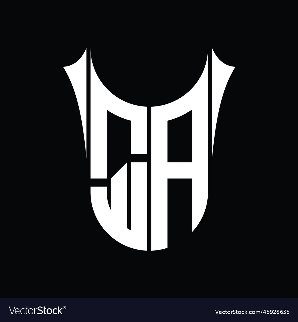 Qa logo monogram shield sharp half round shape Vector Image Qa logo monogram shield sharp half round shape