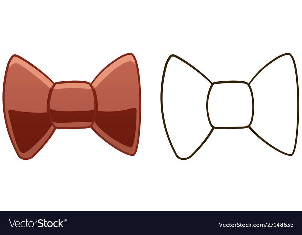 Red bow in colored and line versions