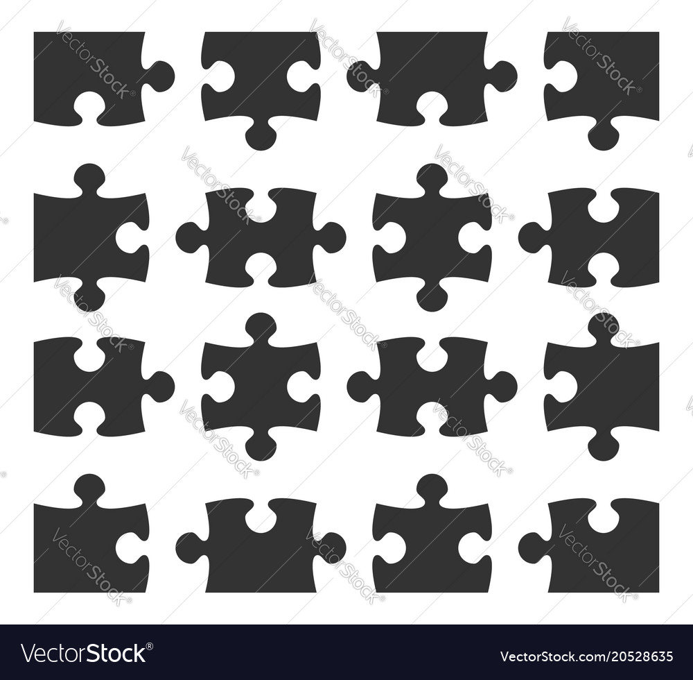 Set icon jigsaw puzzle part design elements