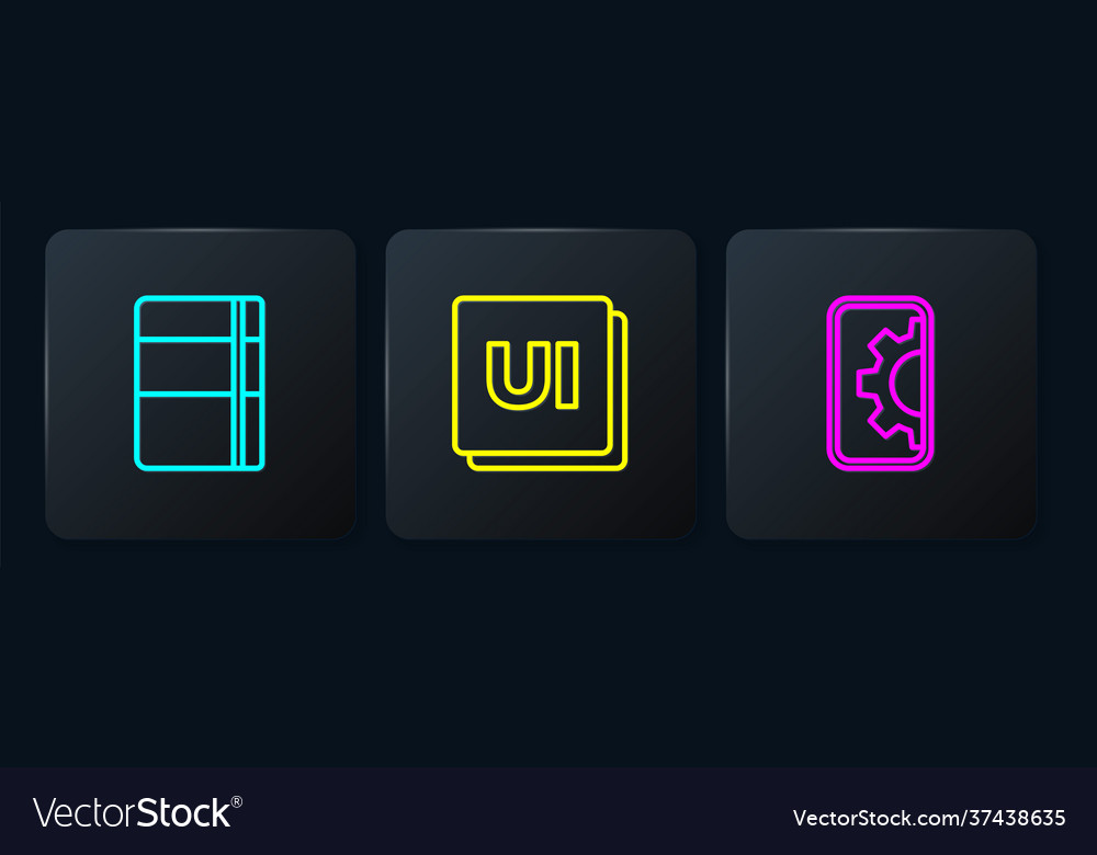 Set line sketchbook or album web development vector image Set line sketchbook or album web development