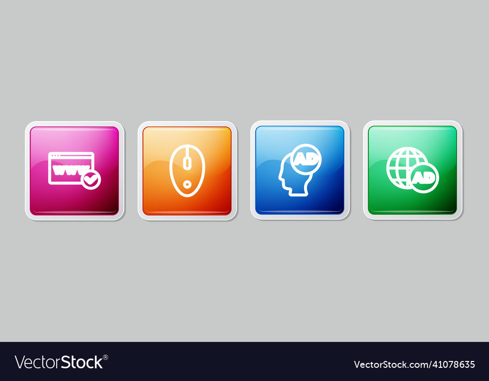 Set line website template computer mouse