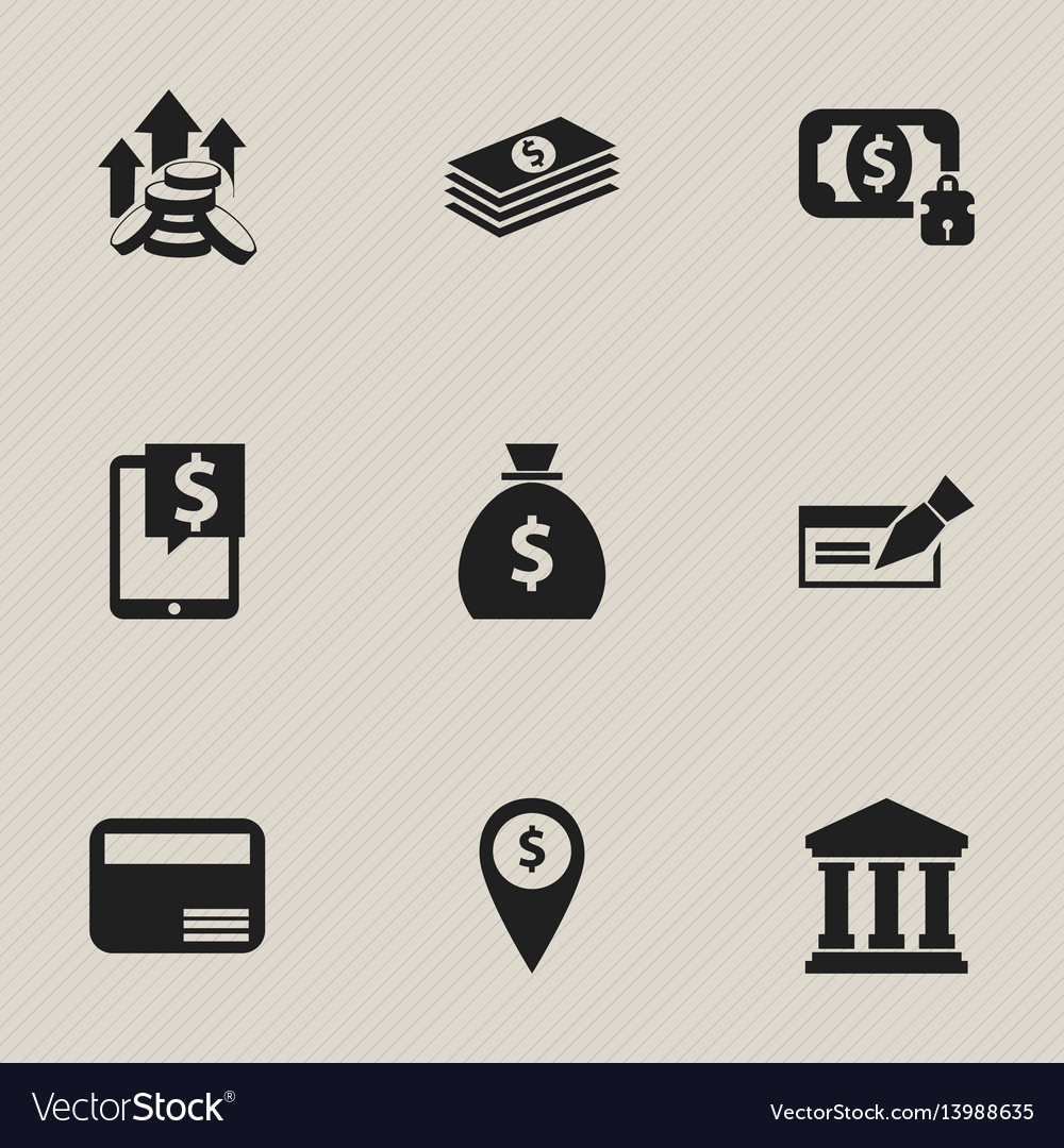 Set of 9 editable investment icons includes Vector Image