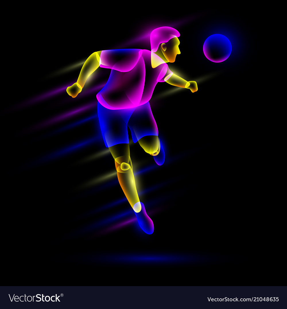 Soccer player head shooting a ball Royalty Free Vector Image