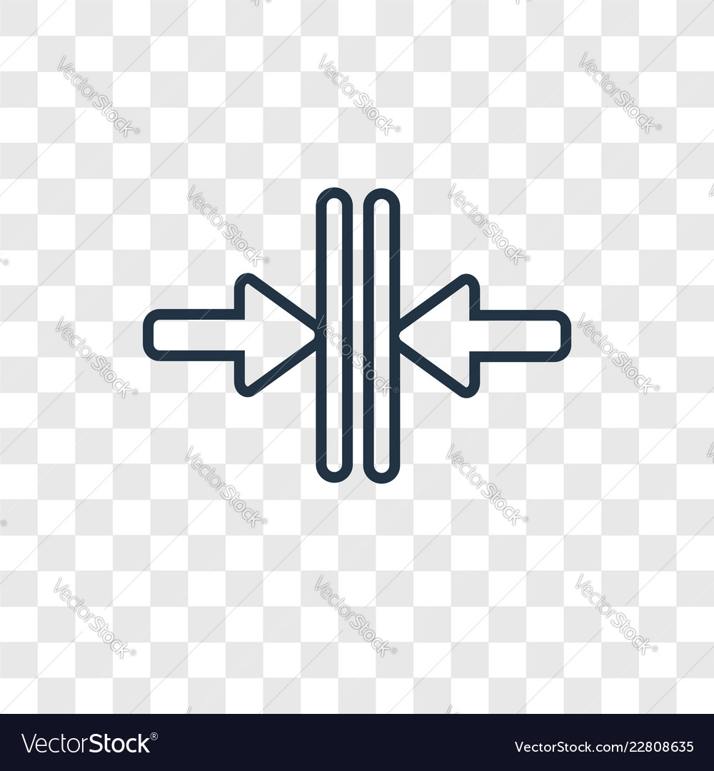 Vertical merge concept linear icon isolated