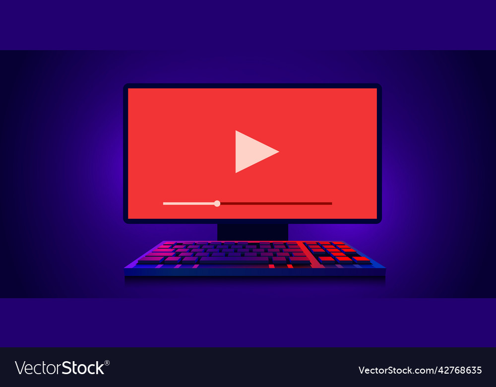 Video player on computer screen multimedia