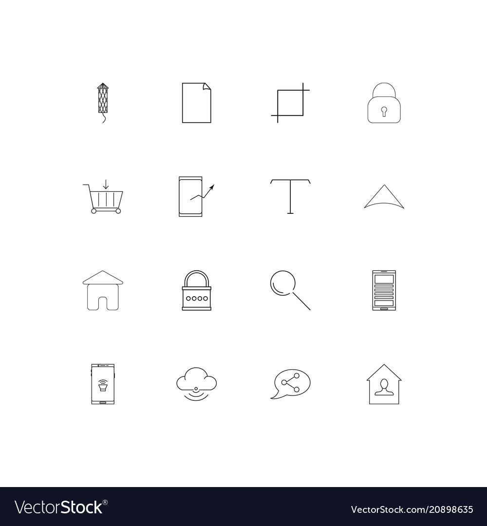 Web linear thin icons set outlined simple