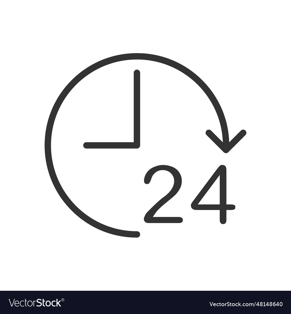 24 hour clock outline icon