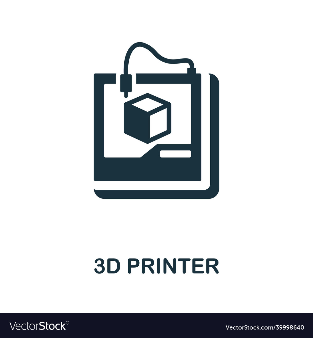 3d printer icon monochrome sign from machinery