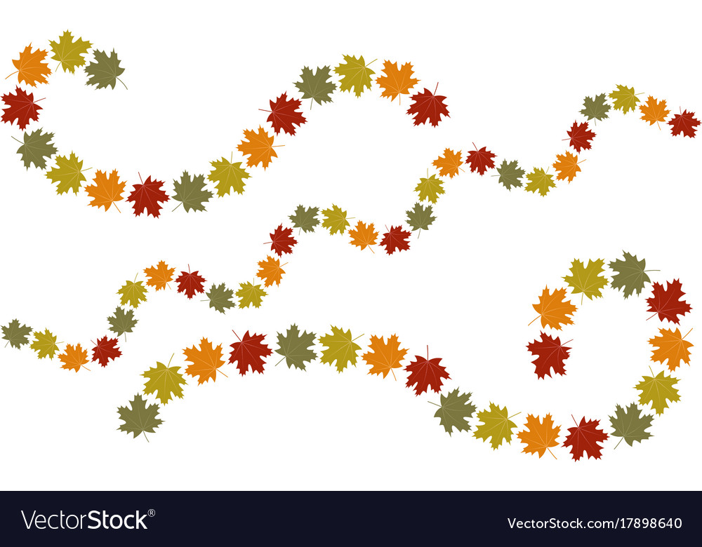 Autumn leaves swirl elements Royalty Free Vector Image