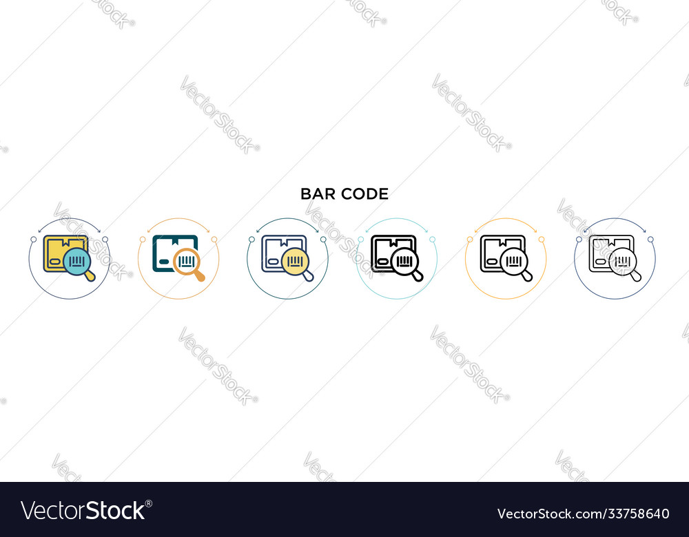 Bar code icon in filled thin line outline Vector Image Bar code icon in filled thin line outline