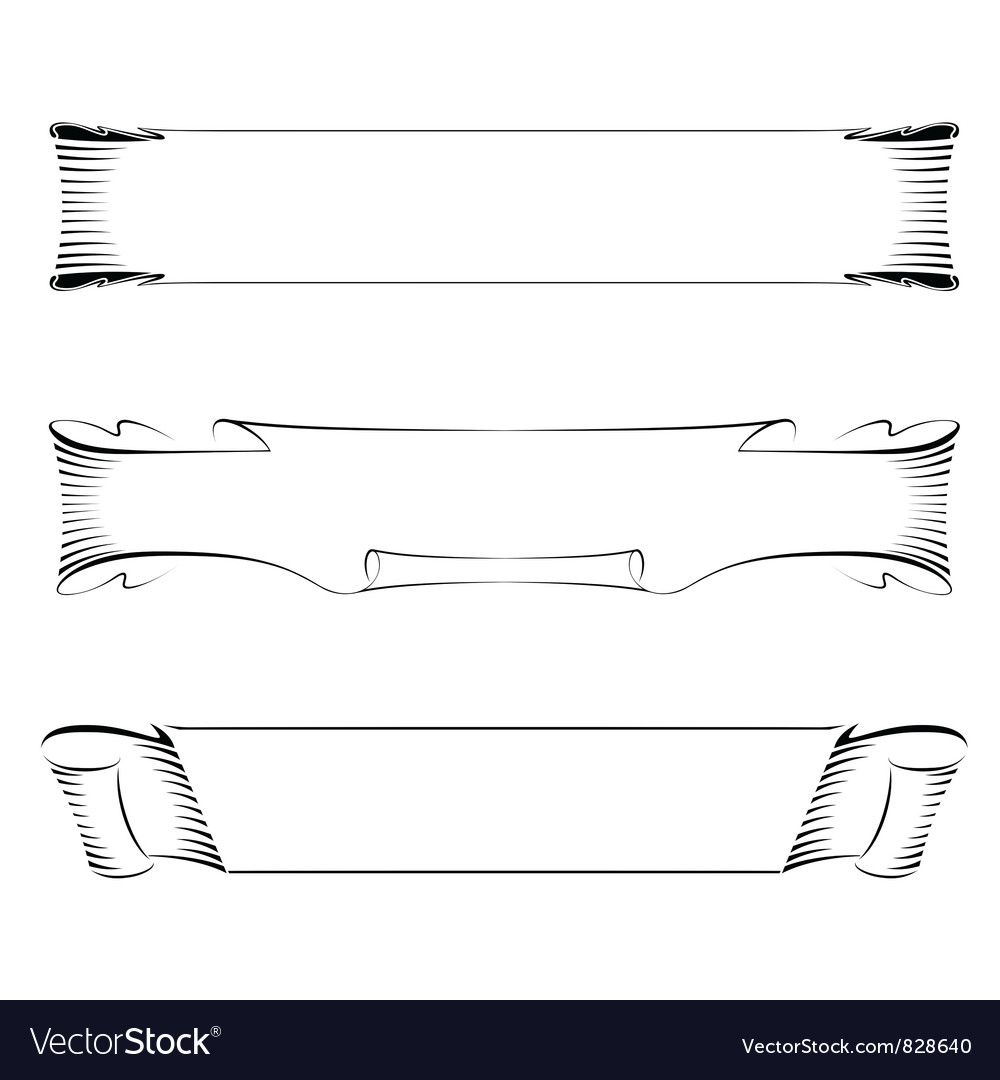 Book Banner Frame Ribbon Set Black Royalty Free Vector Image