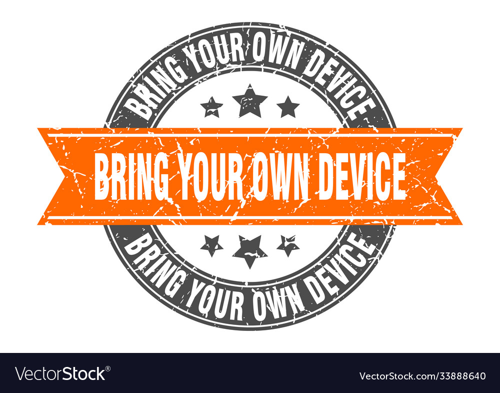 Bring your own device round stamp with ribbon