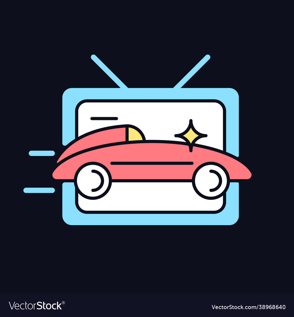 Car racing program rgb color icon for dark theme