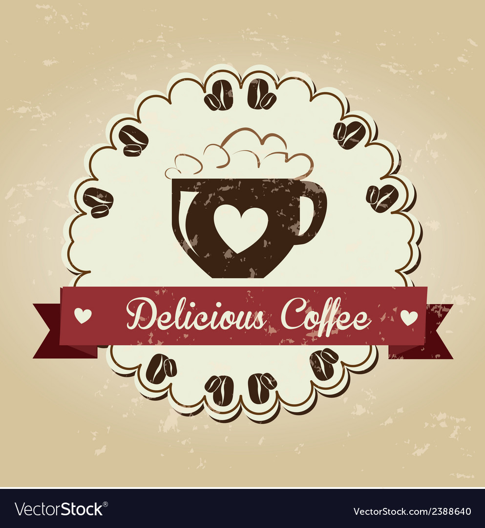 Coffee design over pattern background