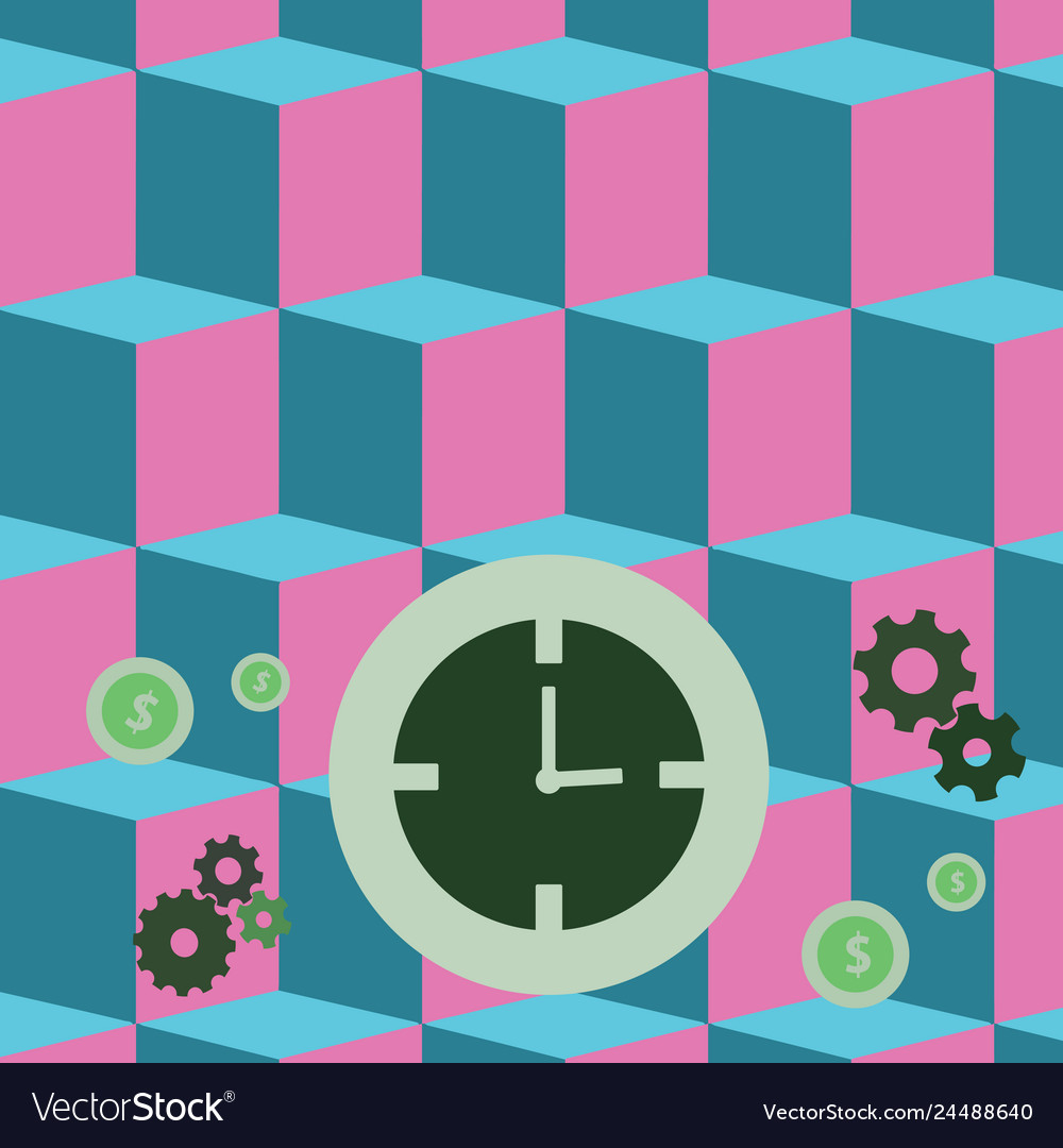 Colorful round analog clock vector image Colorful round analog clock